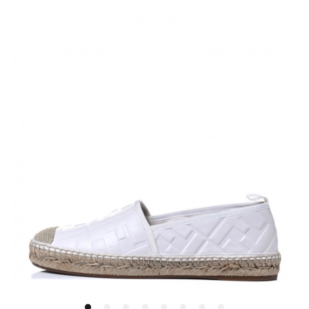 Fendi "FF" logo pattern Leather Espadrilles shoes